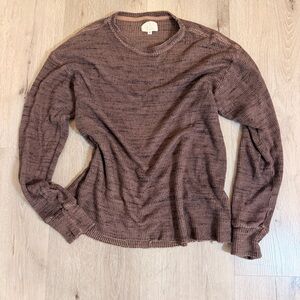 Tribe Kelley Waffle Knit Thermal Long Sleeve - Brown / Plum - Small